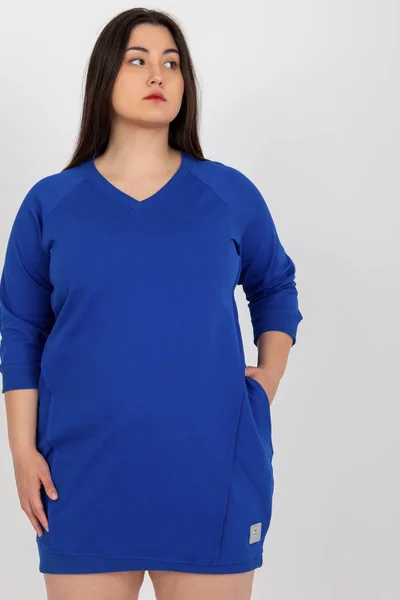 Královsky modré mini šaty V-neck FPrice