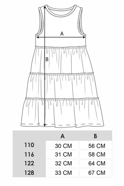 Yoclub Letní dívčí šaty bez rukávů s mašlí - vícebarevné