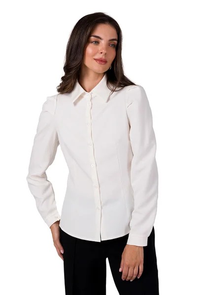 Klasická bílá dámská propínací košile BeWear