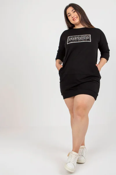 Černé dámské teplákové mini šaty FPrice