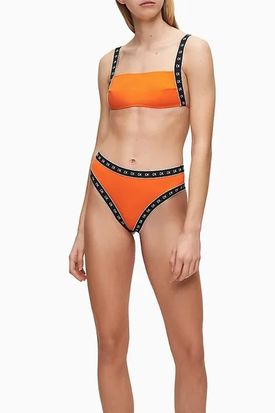 Oranžový vrchní díl plavek KW0KW00887-SCA  Calvin Klein