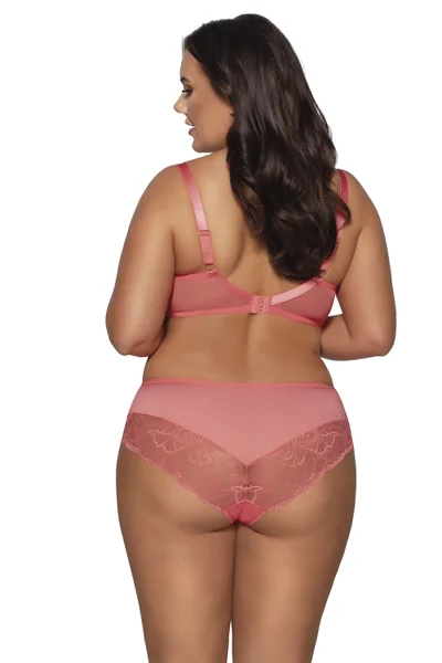 Růžová krajková dámská plus size podprsenka Ava