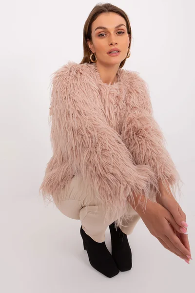 Světle růžový dámský módní kožíšek FPrice