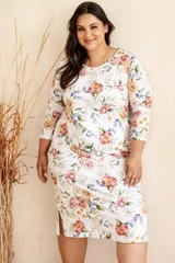 Noční květovaná košilka na spaní Taro plus size