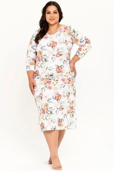 Noční květovaná košilka na spaní Taro plus size