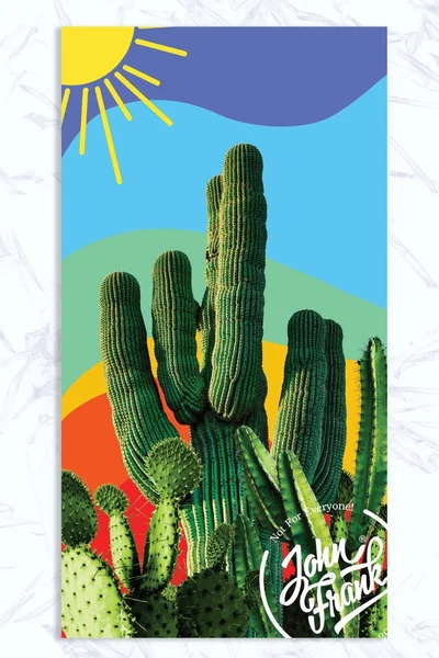 Letní barevná osuška Kaktus John Frank