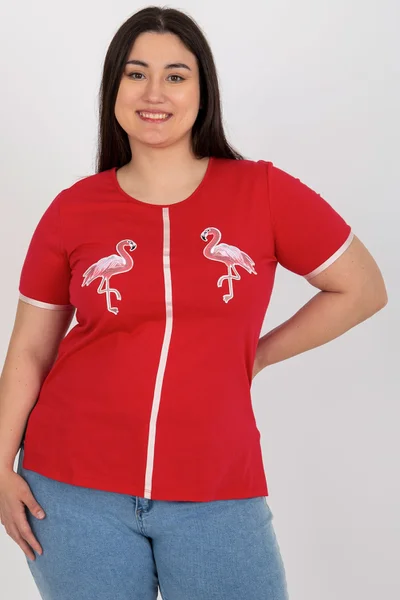 Červené dámské tričko s plemeňáky FPrice