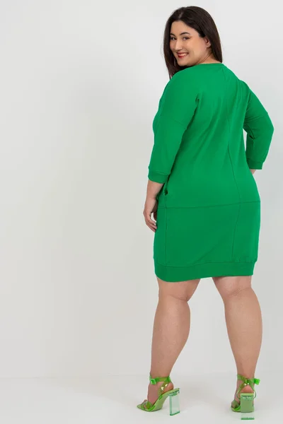 Zelené dámské mini šaty/tunika s nápisem FPrice