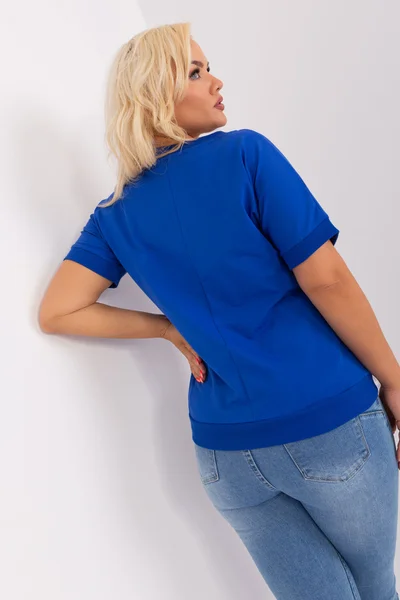 Královsky modré dámské V-neck tričko FPrice