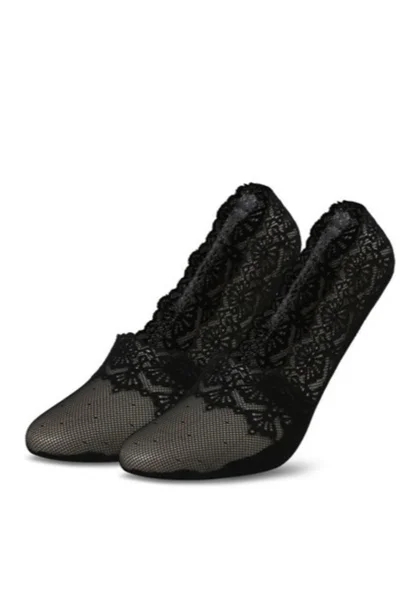 Černé krajkové silonkové ponožky Gatta