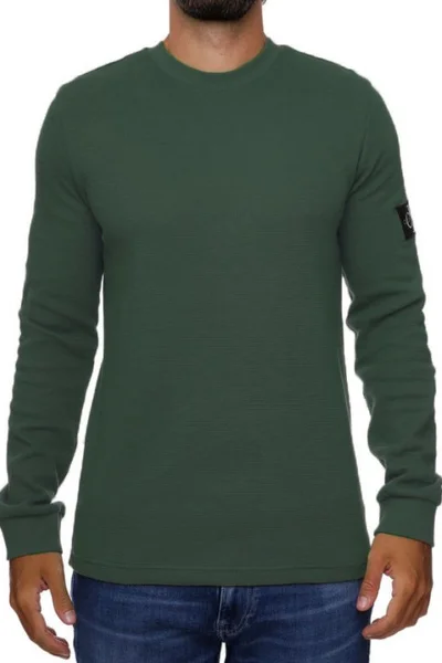 Khaki pánský pulovr Calvin Klein