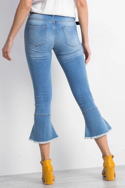 Modré široké džíny do zvonu FPrice