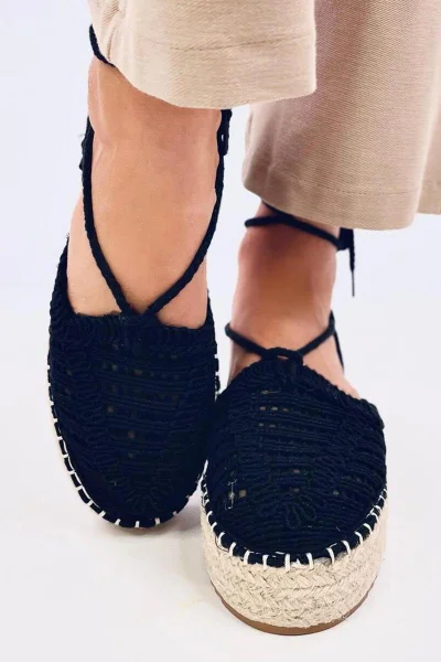 Letní pletené espadrilky s vázáním Inello