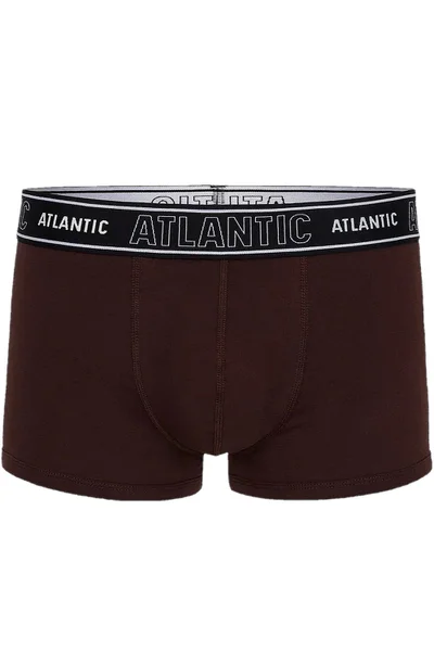 Tmavě hnědé pánské bavlněné boxerky Atlantic