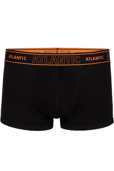 Černé pánské boxerky s oranžovým logem Atlantic