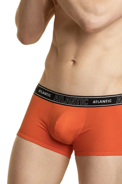 Oranžové bavlněné pánské boxerky s širokou gumou Atlantic