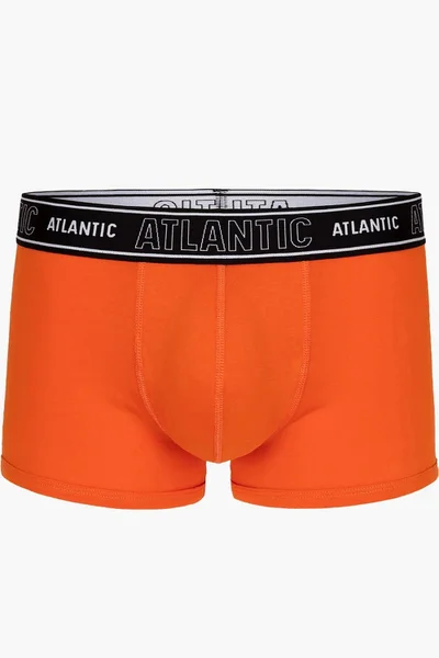Oranžové bavlněné pánské boxerky s širokou gumou Atlantic