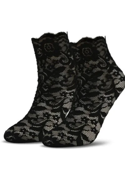 Vzorované dámské krajkové ponožky Gatta černé