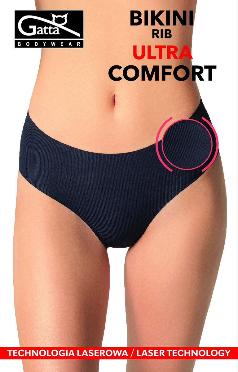 Dámské kalhotky Gatta R969 Bikini RIB Ultra Comfort S-XL, černá L i384_68073041