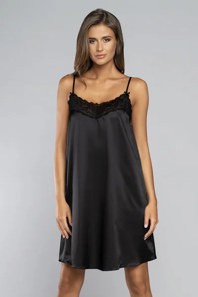 Černá dámská noční košilka na ramínka Italian Fashion