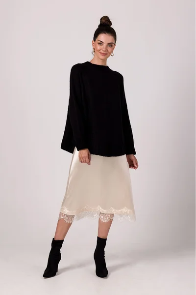 Minimalistický dámský černý pulovr BE Knit