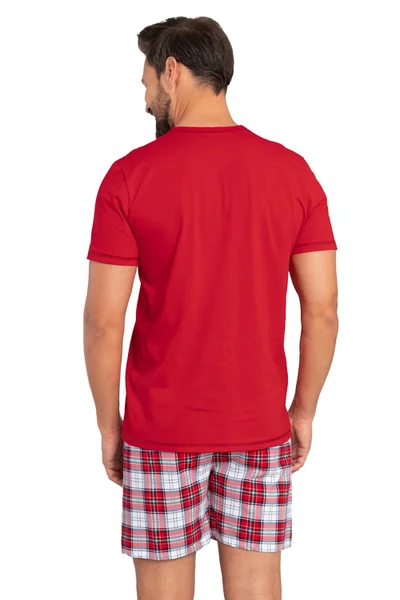 Červené pánské noční pyžamo se šortkami Italian Fashion