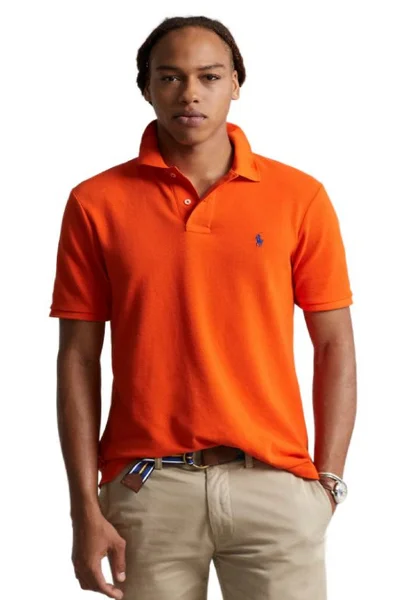 Tmavě oranžové pánské polo tričko Ralph Lauren