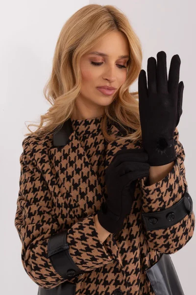 Černé dámské hladké rukavice FPrice