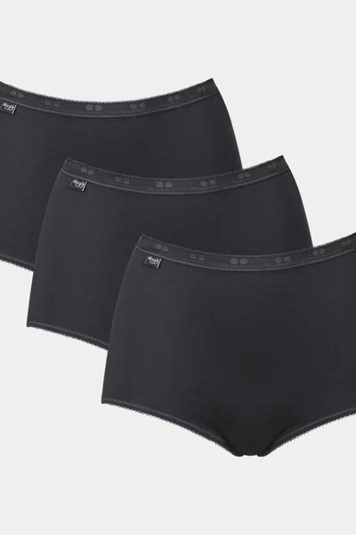 Dámské černé kalhotky s vysokým pasem Sloggi (3ks)
