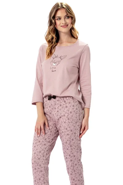 Starorůžové dámské pyžamo z bavlny LEVEZA