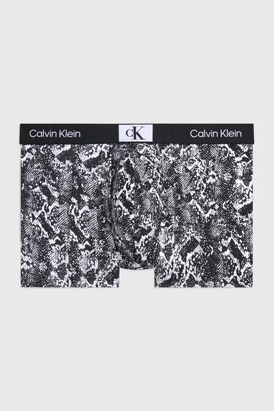 Černo-bílé pánské vzorované boxerky Calvin Klein