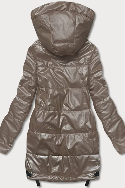 Dámská bunda v kakaové barvě s odepínací kapucí V404 S'WEST (barva Béžová)