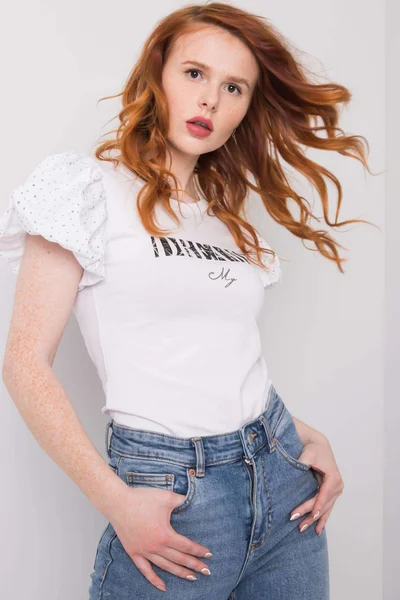 Dámské bílé tričko s nápisem FPrice