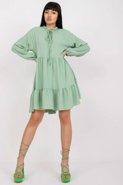 Světle zelené dámské mini šaty univerzální velikost FPrice