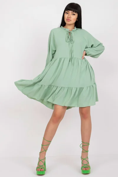 Světle zelené dámské mini šaty univerzální velikost FPrice