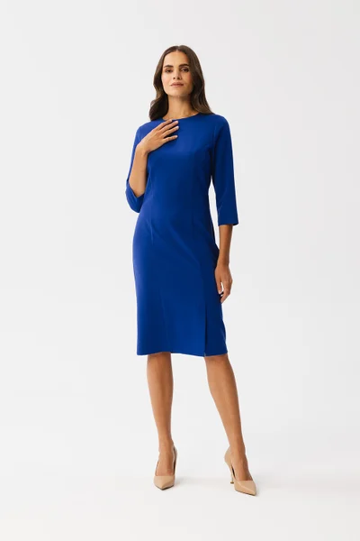 Královsky modré dámské pouzdrové šaty STYLOVE