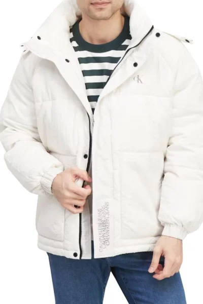 Pánské zimní péřová bunda v bílé barvě Calvin Klein
