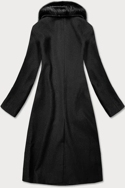 Dámský dlouhý kabát s kožešinovým límcem L300 Ann Gissy