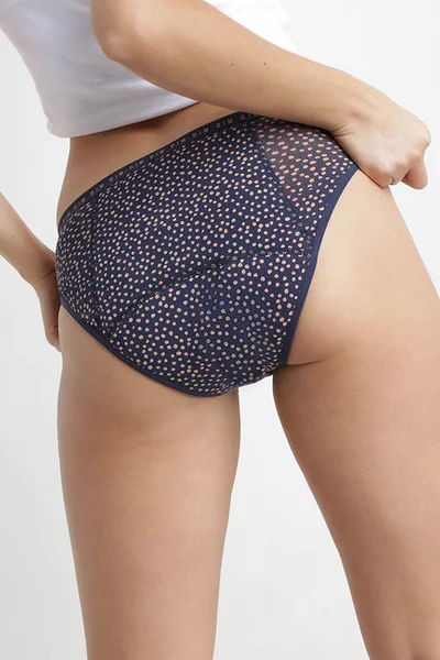 Dámské vzorované bavlněné menstruační kalhotky DIM