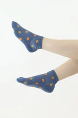 Dámské vyšší bavlněné ponožky s motivem pomeranče Moraj