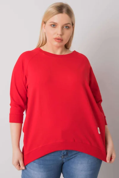 Dámská bavlněná plus size mikina bez kapuce FPrice