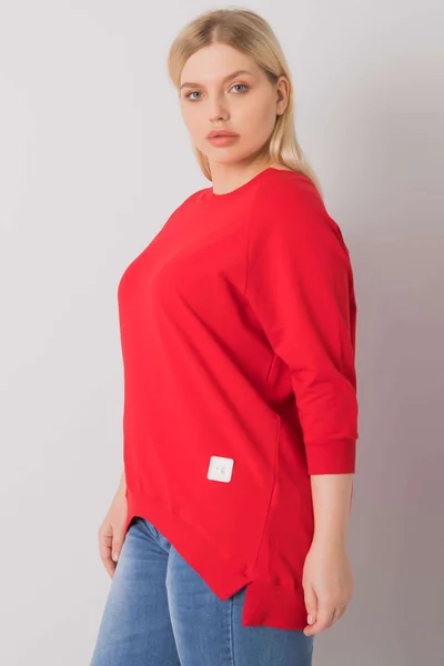 Dámská bavlněná plus size mikina bez kapuce FPrice