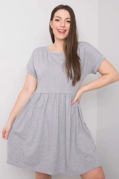 Dámské melanžové bavlněné šaty velikosti plus FPrice