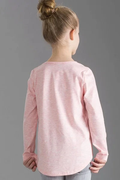 Světle růžové dívčí tričko s dlouhým rukávem
