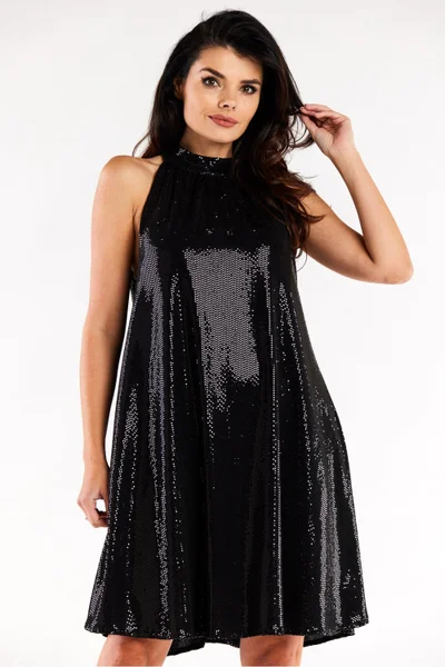 Party černé filtrované dámské šaty awama