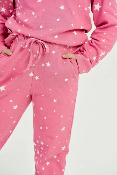 Růžové pyžamo pro dívky s hvězdičkami Taro
