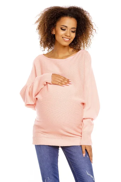 Dámské těhotenský svetřík v broskvové barvě PeeKaBoo