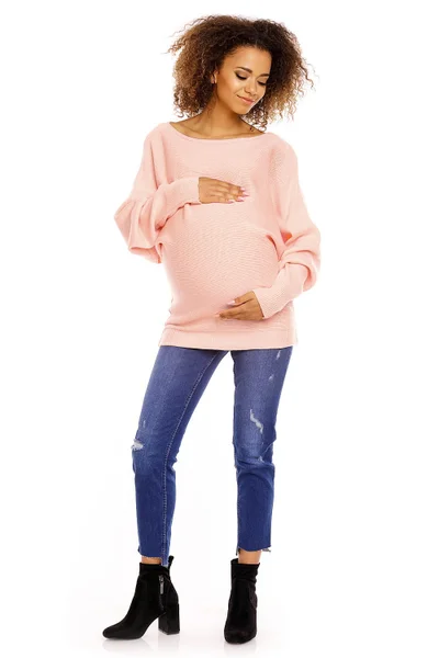 Dámské těhotenský svetřík v broskvové barvě PeeKaBoo