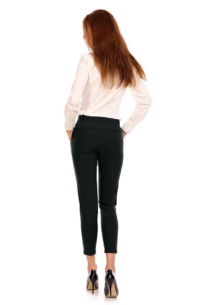 Elegantní dámské 7/8 slim fit kalhoty s vyšším pasem Cabba