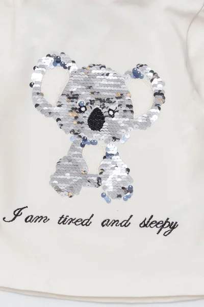 Krémové dívčí tričko s flitry Koala FPrice